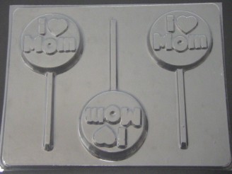 1607 I Heart Mom Chocolate or Hard Candy Lollipop Mold